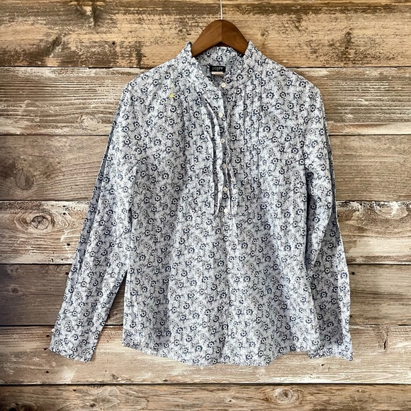 J. Crew Tops - J. Crew- Floral half button down shirt